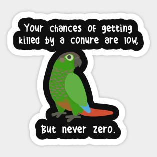 Greencheek Conure Never Zero Sticker